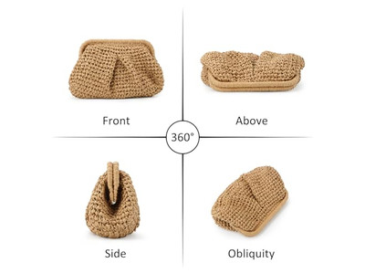 Большая соломенная клатч Вишневая сумка Девушкам Пляжный тоут Ручка Гавайи Полые Женские Буквы