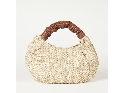 Соломенная сумка-полумесяц, книжная сумка, набор из 2 клатчей с декором бантом, ручная