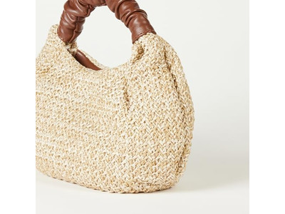 Соломенная сумка-полумесяц, книжная сумка, набор из 2 клатчей с декором бантом, ручная