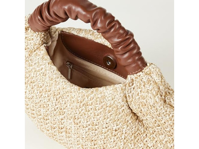 Соломенная сумка-полумесяц, книжная сумка, набор из 2 клатчей с декором бантом, ручная