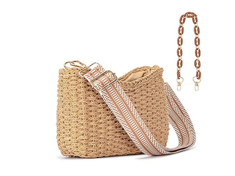 Мини-соломенная сумка, женская, большая, бумажная, детская, круглая, маленькая с бусинами и бабочкой