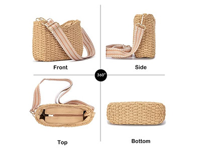 Мини-соломенная сумка, женская, большая, бумажная, детская, круглая, маленькая с бусинами и бабочкой