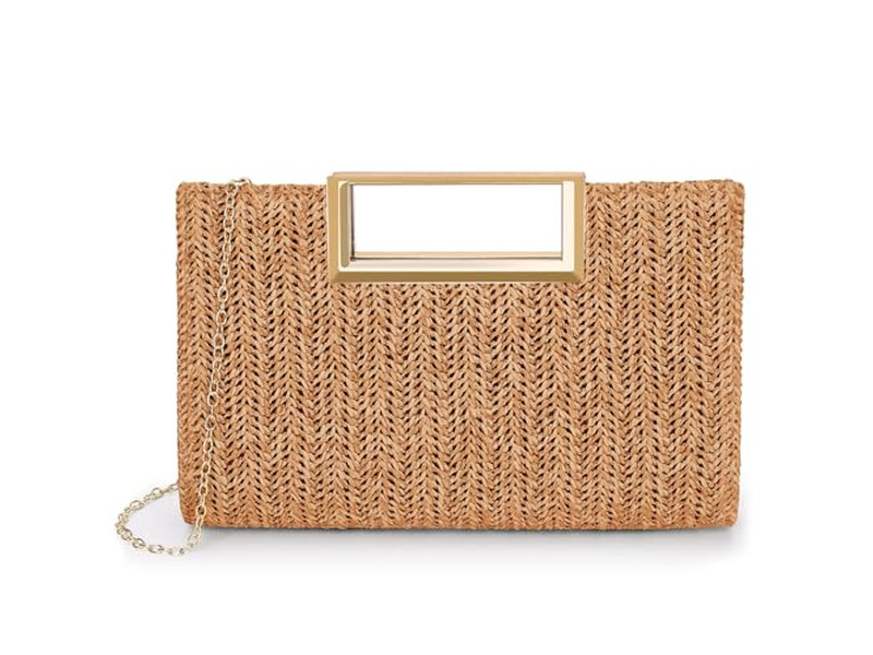 Бумажная соломенная сумка Филиппинские сумки Розовая корзина Простая пляжная прямоугольная