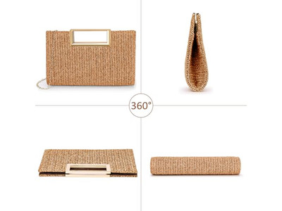 Бумажная соломенная сумка Филиппинские сумки Розовая корзина Простая пляжная прямоугольная