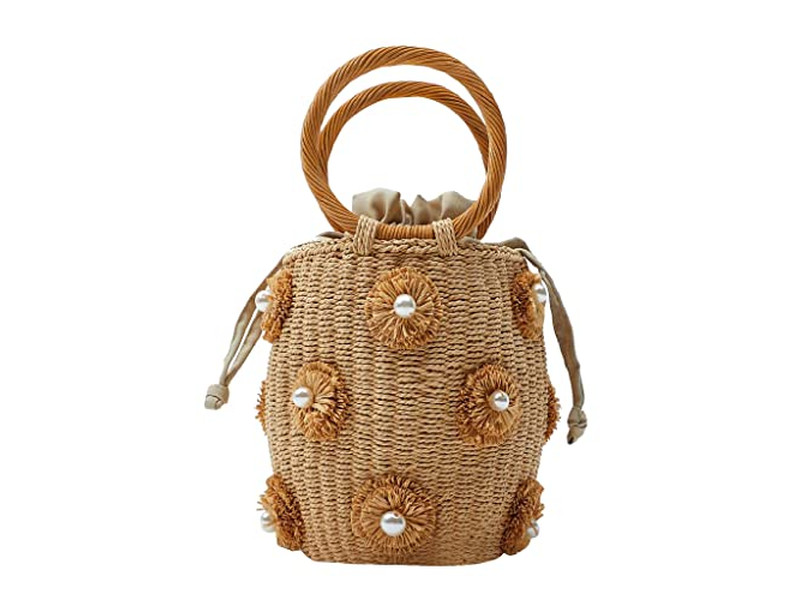 Печатные соломенные сумки Переработанная сумка Морская трава Шопинг Камбоджа Набор шляп Материал