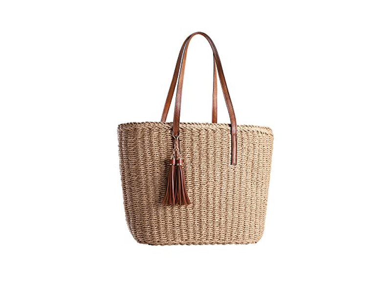 Соломенная сумка с улыбкой, ремешок, 1 минимальный заказ, пустая коричневая поделка, зеленый индийский принт, ретро, женщины