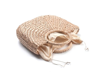 Испанская соломенная пляжная сумка, летний логотип, Филиппины, джут и рафия с окном