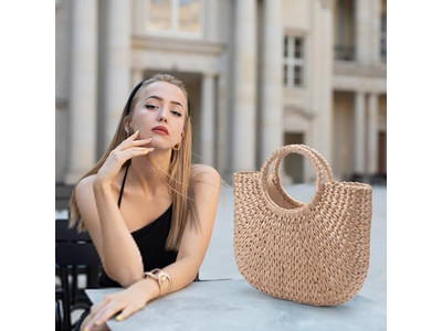 Испанская соломенная пляжная сумка, летний логотип, Филиппины, джут и рафия с окном