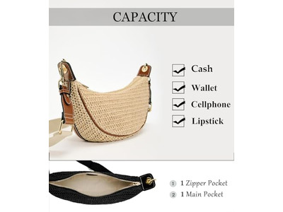 Соломенная сумка с жемчужным ремешком Сумки для пляжа