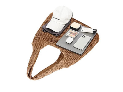 Соломенная замшевая сумка Тоут На запястье Пшеничная белая Тонкие сумки Трава Джамбо Лен Мульти Мини