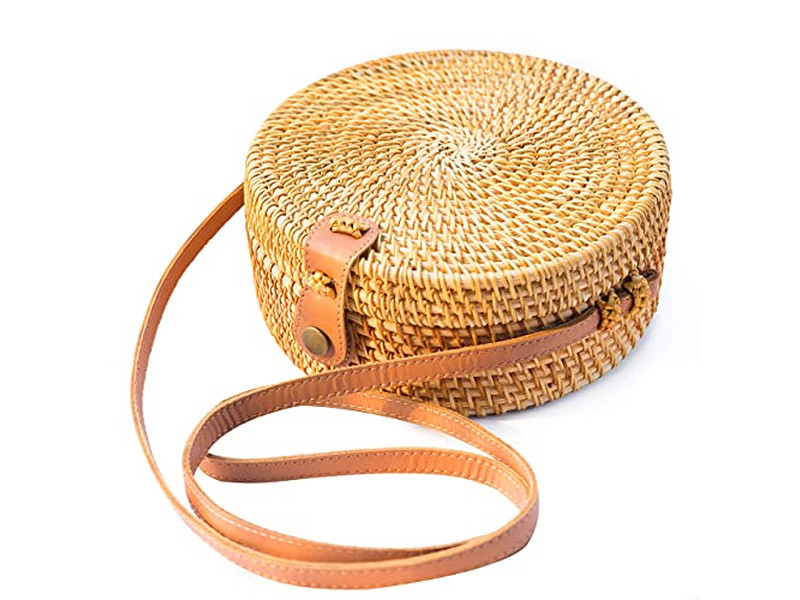 Детская соломенная сумка ручной работы, плетеная, Индонезия, изолированная, пляжная