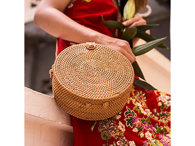 Детская соломенная сумка ручной работы, плетеная, Индонезия, изолированная, пляжная