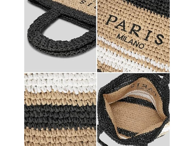 Полукруглая соломенная сумка На заказ Вышивка Сумки Французский Богемный Детский Полосатый