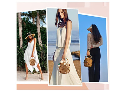 Печатные соломенные сумки Переработанная сумка Морская трава Шопинг Камбоджа Набор шляп Материал