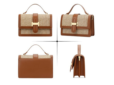 Соломенные сумки с именем Вязаный шопинг-тоут