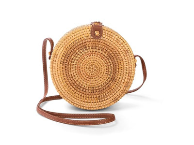 Плетеная бумажная соломенная сумка Черные круглые сумки из натурального балийского ротанга На заказ Логотип